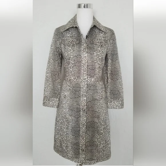 Elie Tahari Women's Emilia Snake Print Shirtdress NWT $498.00 Size US 6 Small